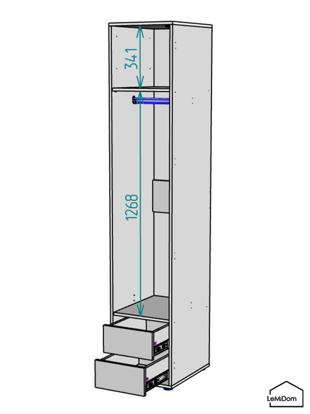Шкаф Linnea MHR-1-3 2050х400х510 (ДВ-М 11.1.25) | фото 3