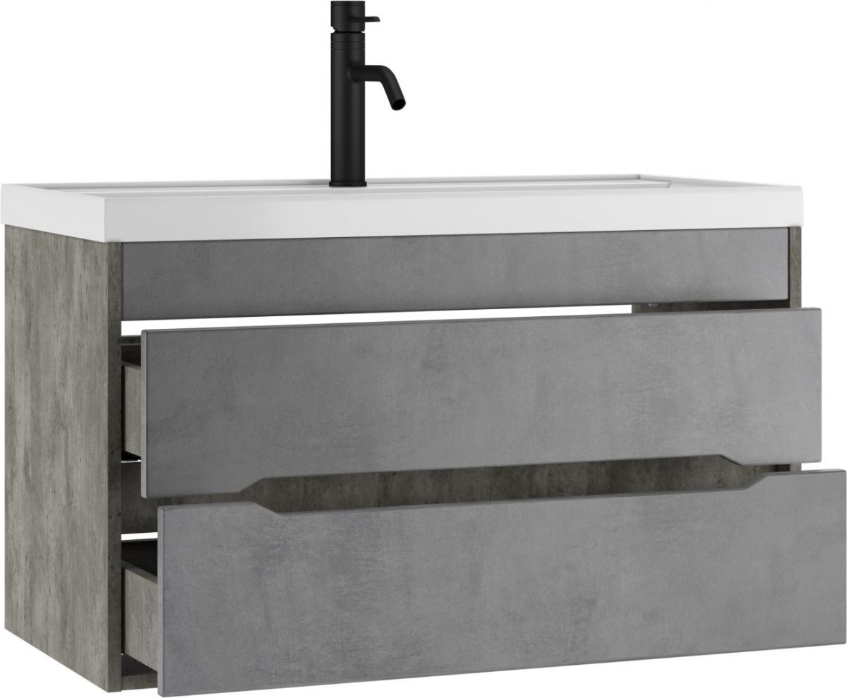 Тумба подвесная под умывальник "Bazis 90" Loft В2 Бетон Домино (DL5604T) | фото 3