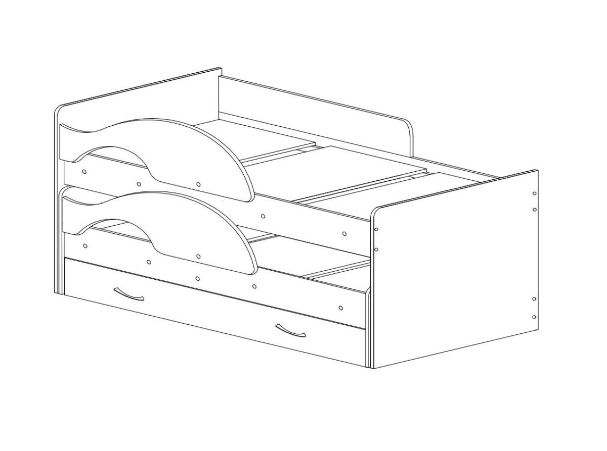 Кровать выкатная Радуга 800*1600 (Матрешка) Белый | фото 3