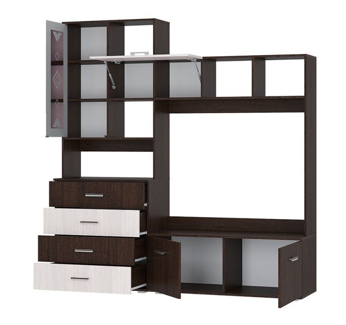 Гостиная Белла центральная секция (Венге/Ясень белый) | фото 3