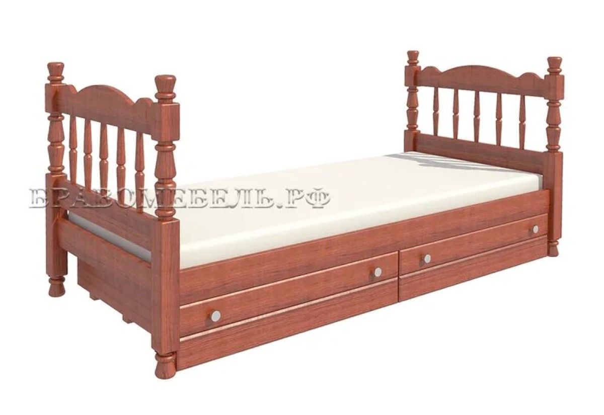 АЛЕНКА Кровать детская (орех) с 2 ящиками | фото 2