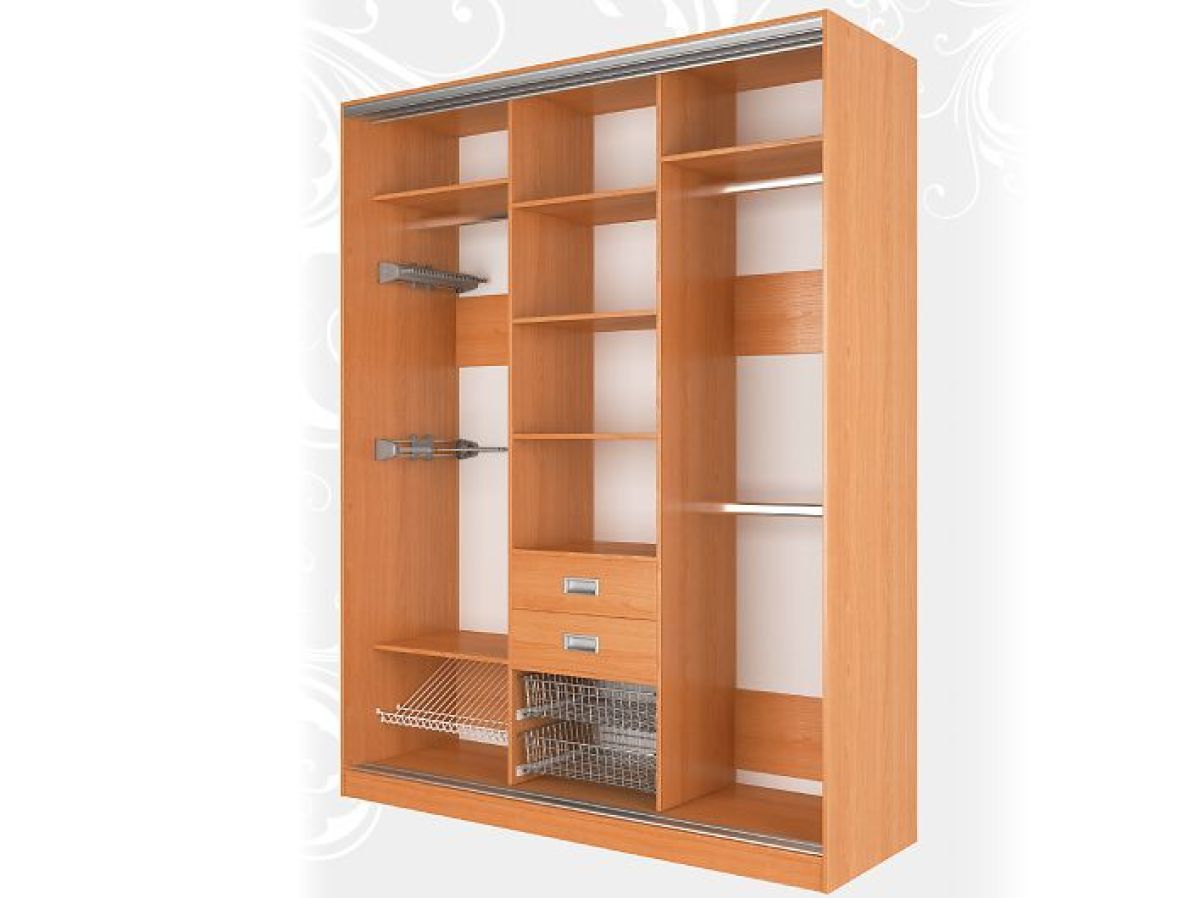 Шкаф-купе Наоми 1770 вариант 2 (Стекло матовое/Зеркало/Стекло матовое) | фото 2