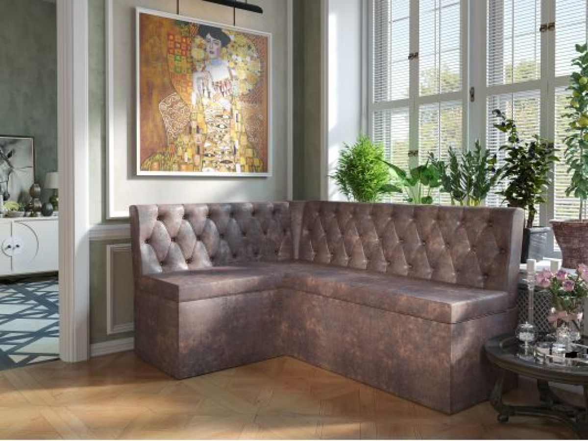 Скамья угловая ВЕНЕЦИЯ Коричневый (ткань) | фото 3