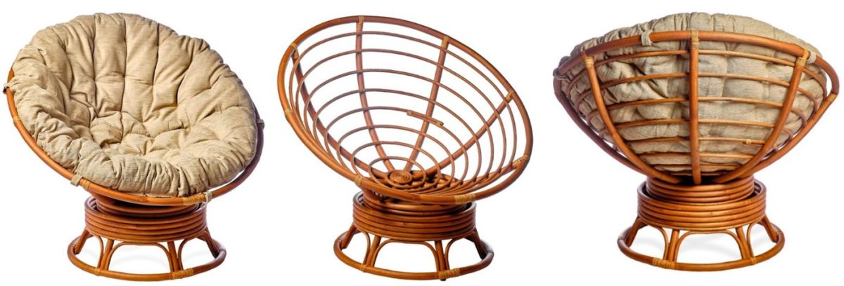 Кресло Папасан вращающийся 23/01В с подушкой (Миндаль матовый) | фото 2