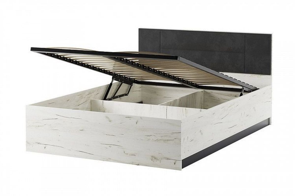 БЕАТРИС КР1400 с мягким изголовьем (дуб крафт белый/антрацит) | фото 2