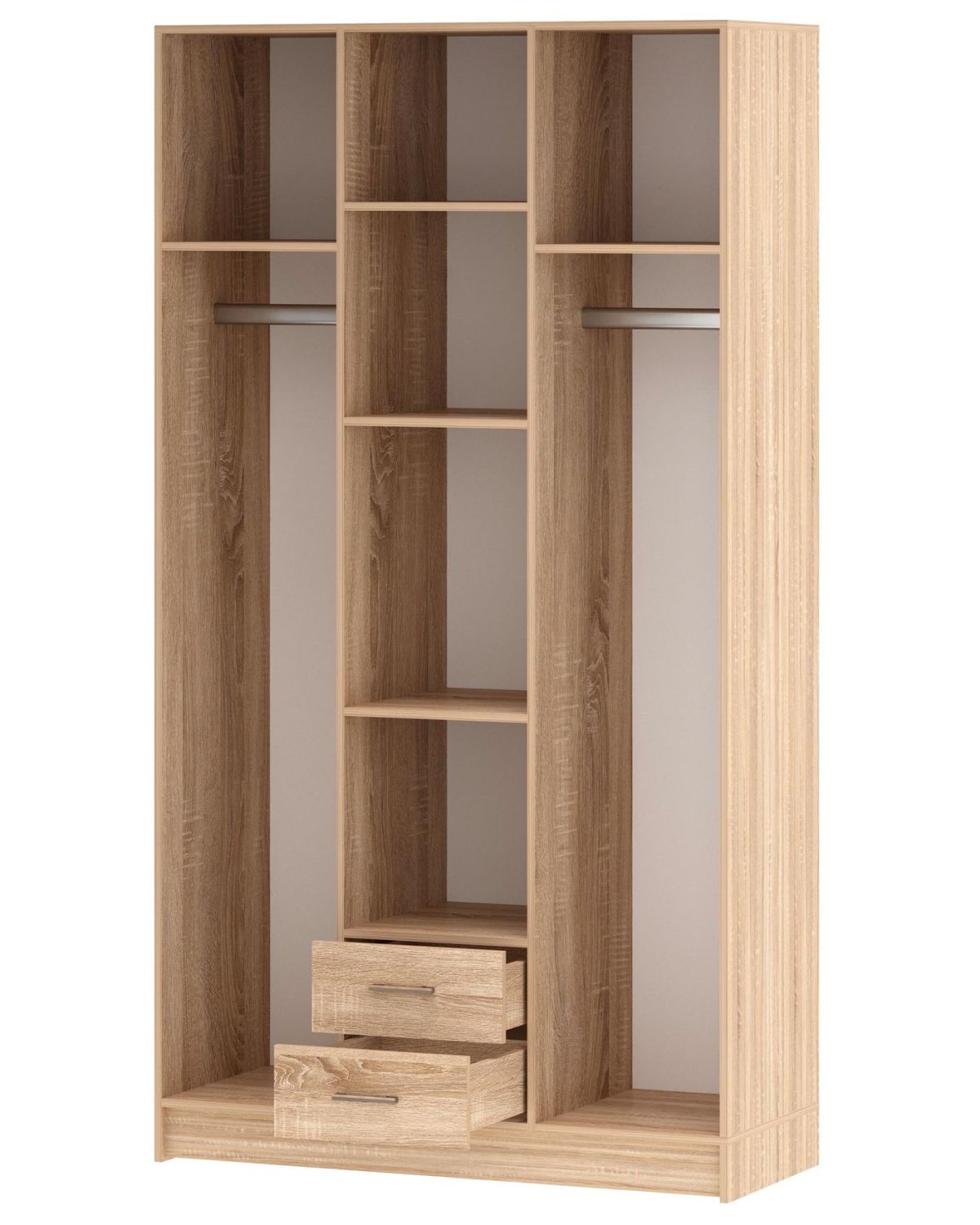 БЕАТРИС Шкаф ТРИО с зер., 3дв. 2ящ. (Дуб Сонома/Белый глянец) | фото 2