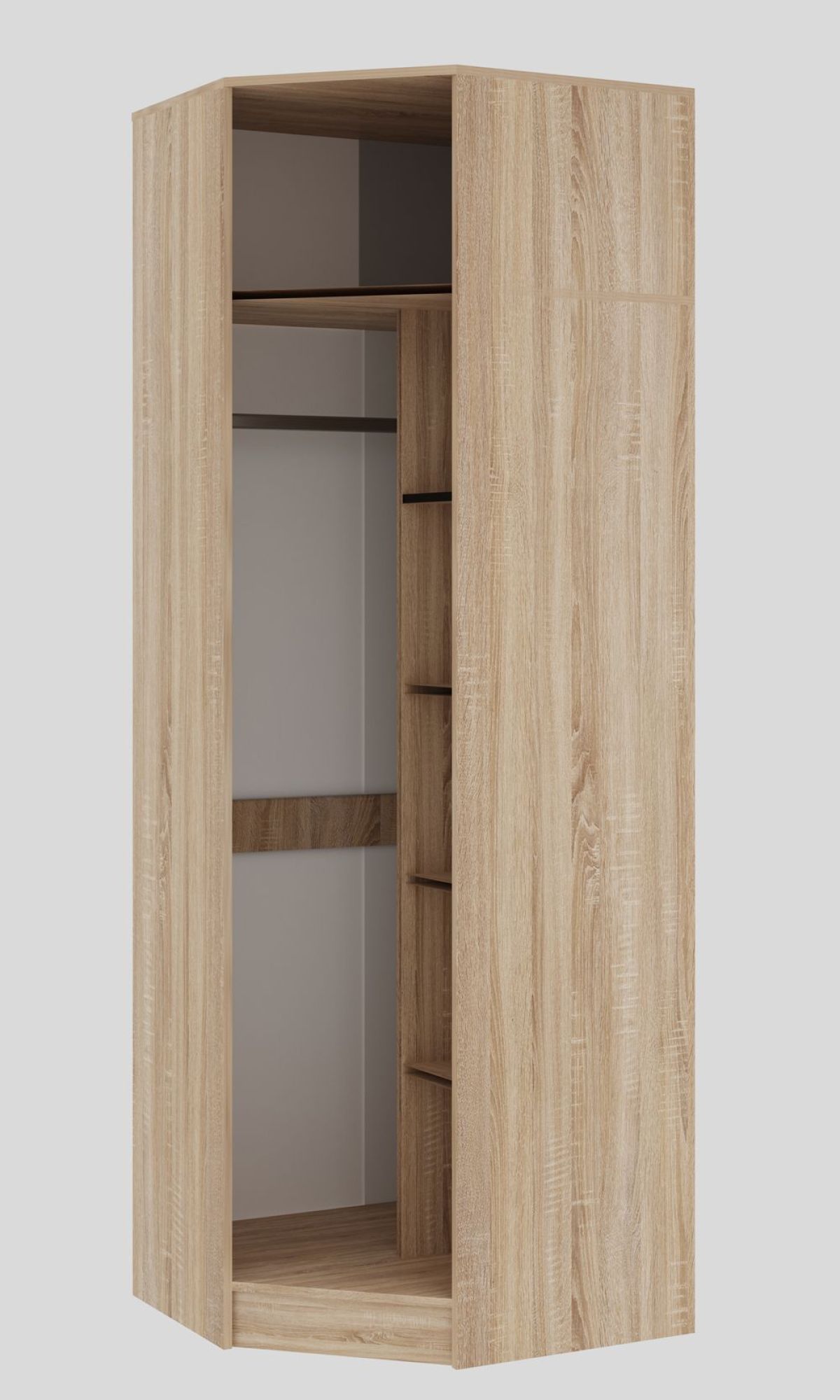 БЕАТРИС Шкаф Угловой (Дуб Сонома/Белый глянец) | фото 2