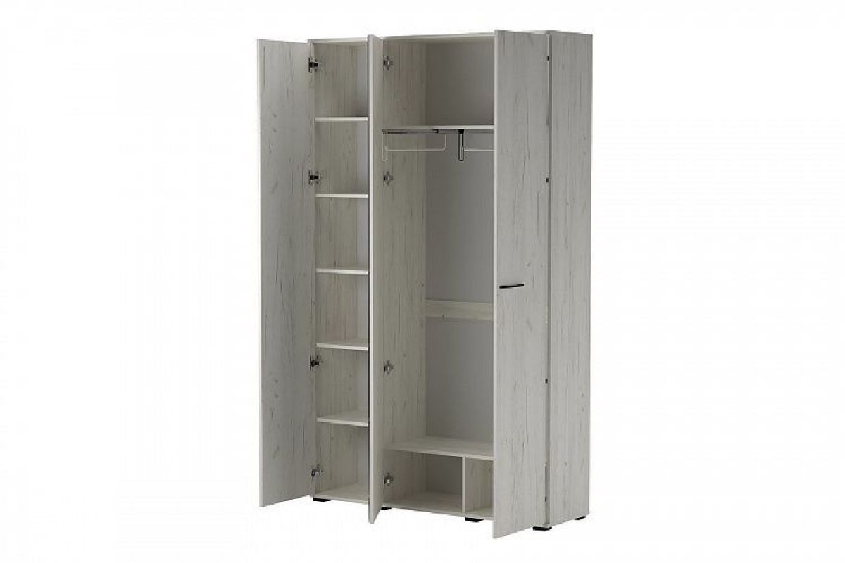 ИТАЛИЯ ШК-1300 Шкаф 3дв с зеркалом (дуб крафт белый) | фото 2