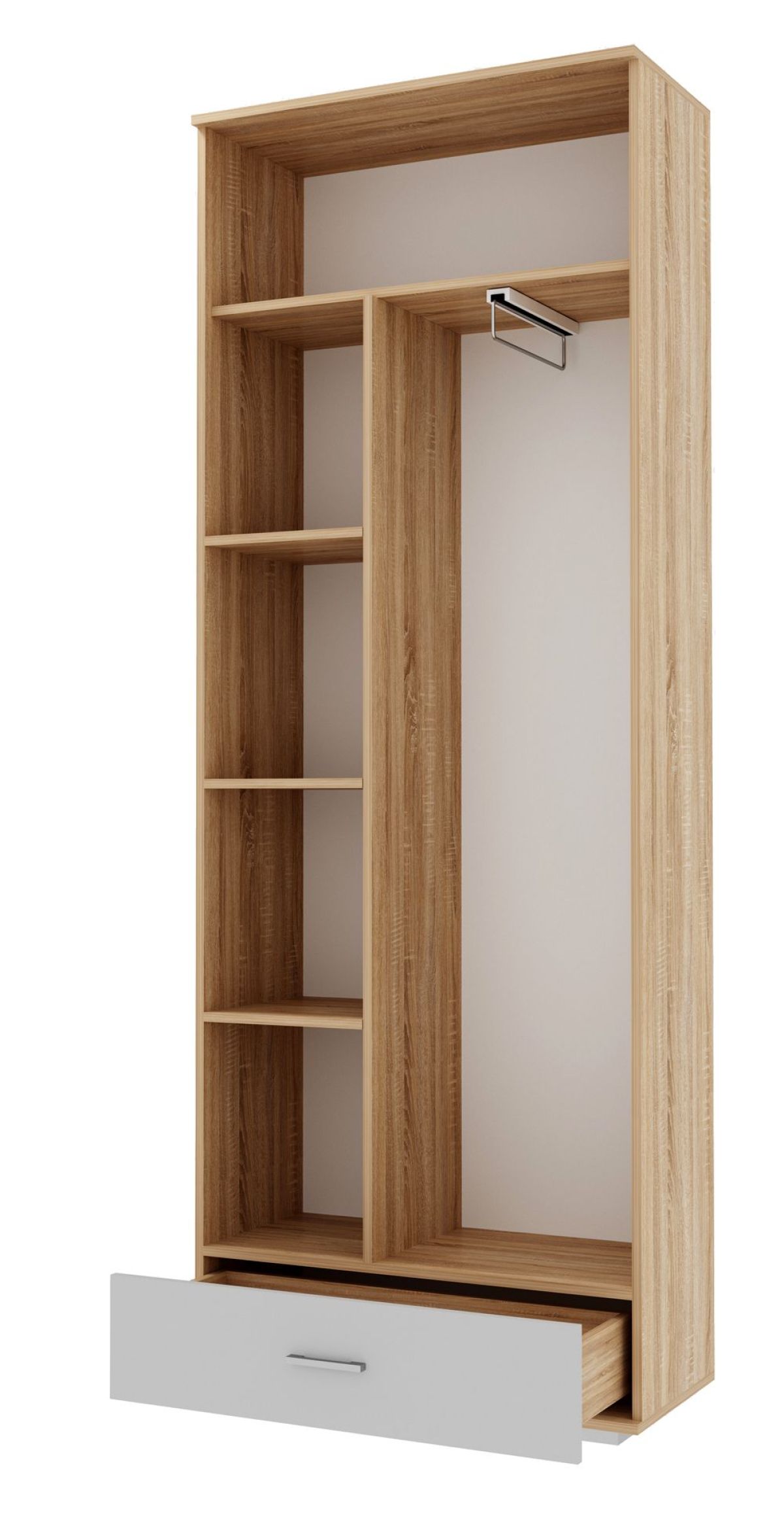 ИТАЛИЯ ШК1Я-800 Шкаф 2 дв., 1 ящ. (Дуб сонома/Белый глянец) | фото 2
