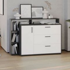 Комод с дверкой и тремя ящиками (графит/белый) | фото 3