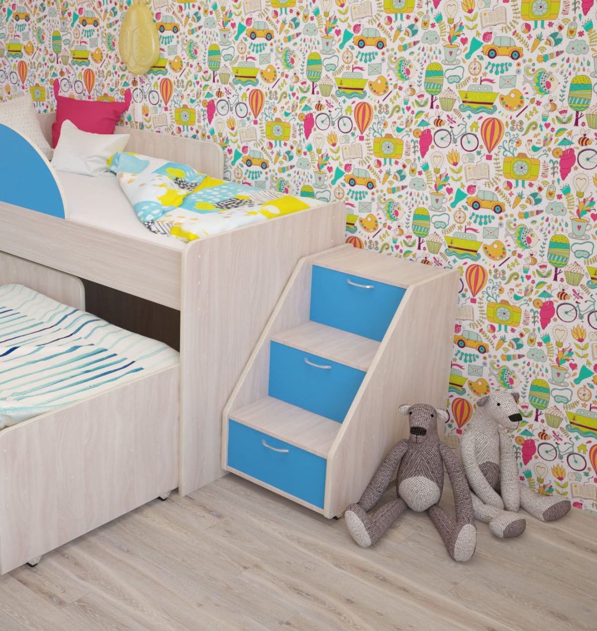 Кровать выкатная Радуга (Матрешка) 800*1600/1650 | фото 14